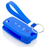 TBU car TBU car Autoschlüssel Hülle kompatibel mit Jeep 4 Tasten - Schutzhülle aus Silikon - Auto Schlüsselhülle Cover in Blau
