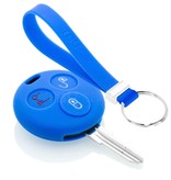 TBU car TBU car Autoschlüssel Hülle kompatibel mit Smart 3 Tasten - Schutzhülle aus Silikon - Auto Schlüsselhülle Cover in Blau