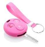 TBU car TBU car Car key cover compatible with Smart - Silicone Protective Remote Key Shell - FOB Case Cover - Pink