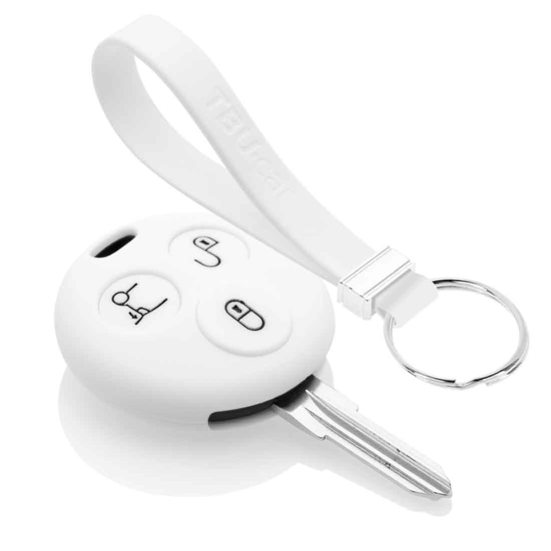 TBU car TBU car Housse de Protection clé compatible avec Smart - Coque Cover Housse étui en Silicone - Blanc