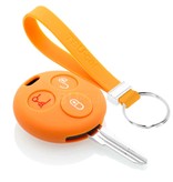 TBU car TBU car Car key cover compatible with Smart - Silicone Protective Remote Key Shell - FOB Case Cover - Orange