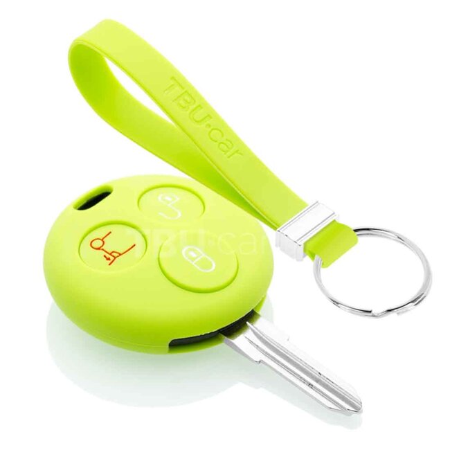 Capa para chave do carro compatível com Smart - Capa Protetora de Chave Remota de Silicone - Tampa Remota FOB - Verde lima