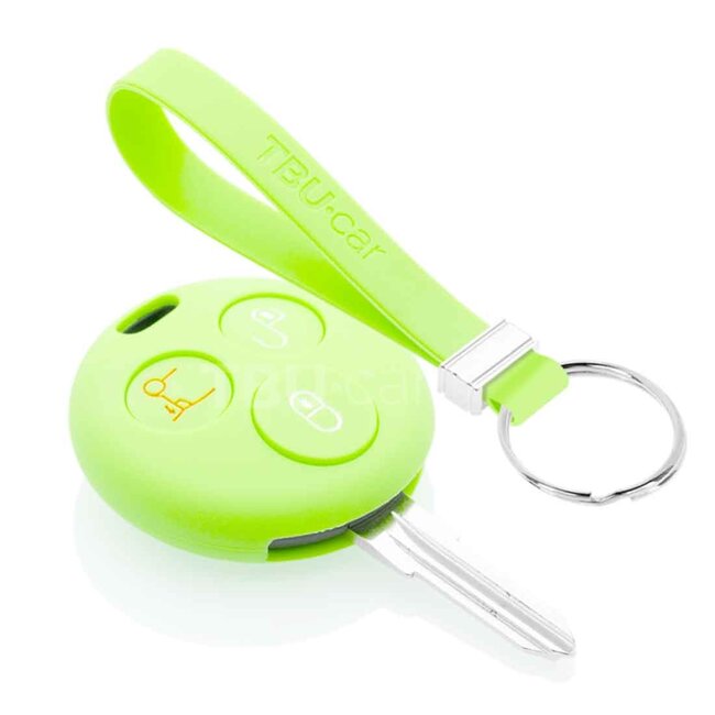 Capa para chave do carro compatível com Smart - Capa Protetora de Chave Remota de Silicone - Tampa Remota FOB - Fosforescente