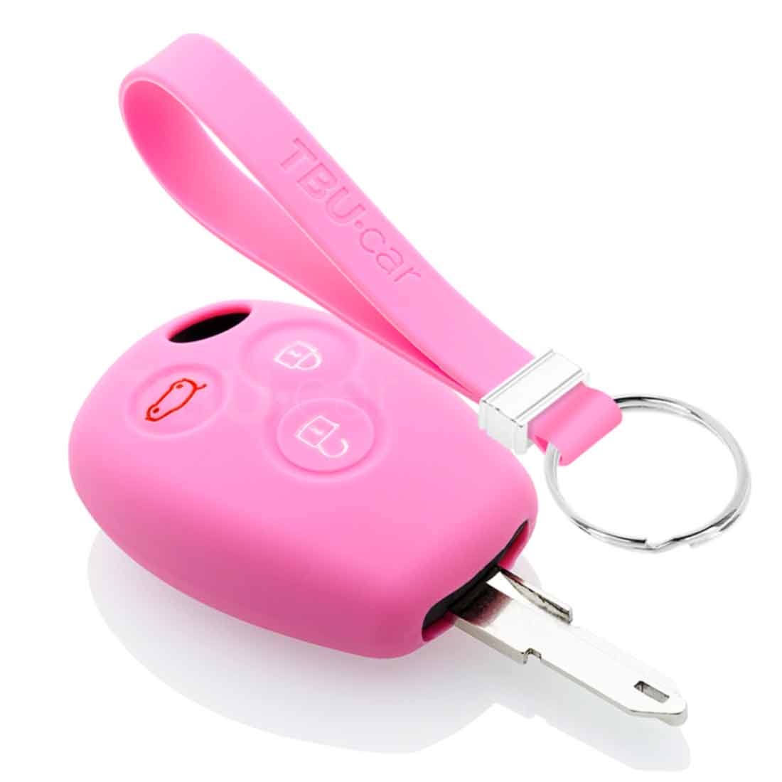 TBU car TBU car Autoschlüssel Hülle kompatibel mit Smart 3 Tasten - Schutzhülle aus Silikon - Auto Schlüsselhülle Cover in Rosa