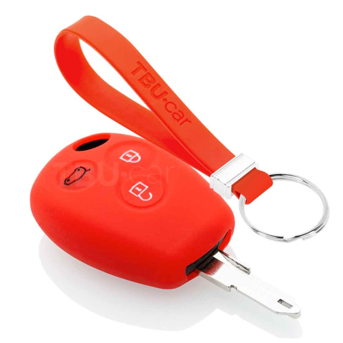 TBU car TBU car Autoschlüssel Hülle kompatibel mit Smart 3 Tasten - Schutzhülle aus Silikon - Auto Schlüsselhülle Cover in Rott