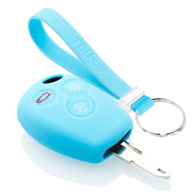 Capa para chave do carro compatível com Smart - Capa Protetora de Chave Remota de Silicone - Tampa Remota FOB - Azul claro