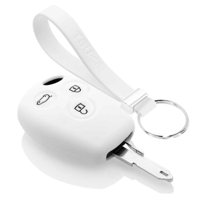 Capa para chave do carro compatível com Smart - Capa Protetora de Chave Remota de Silicone - Tampa Remota FOB - Branco