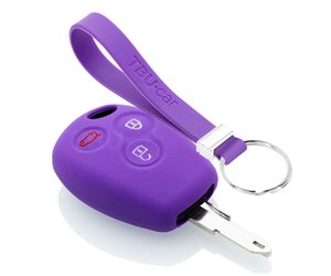 TBU car Autoschlüssel Hülle kompatibel mit Smart 3 Tasten - Schutzhülle aus  Silikon - Auto Schlüsselhülle Cover in Violett