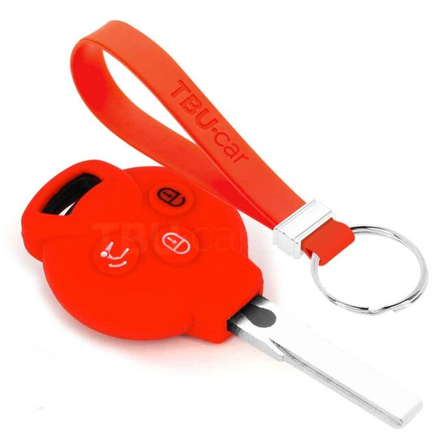 Funda Carcasa llave compatible con Smart - Funda de Silicona - Cover de Llave Coche - Rojo
