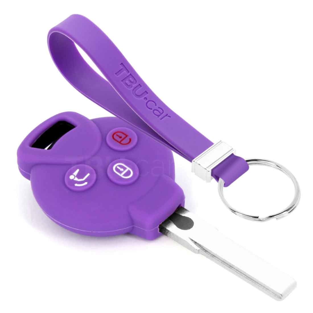 TBU car TBU car Housse de Protection clé compatible avec Smart - Coque Cover Housse étui en Silicone - Violet