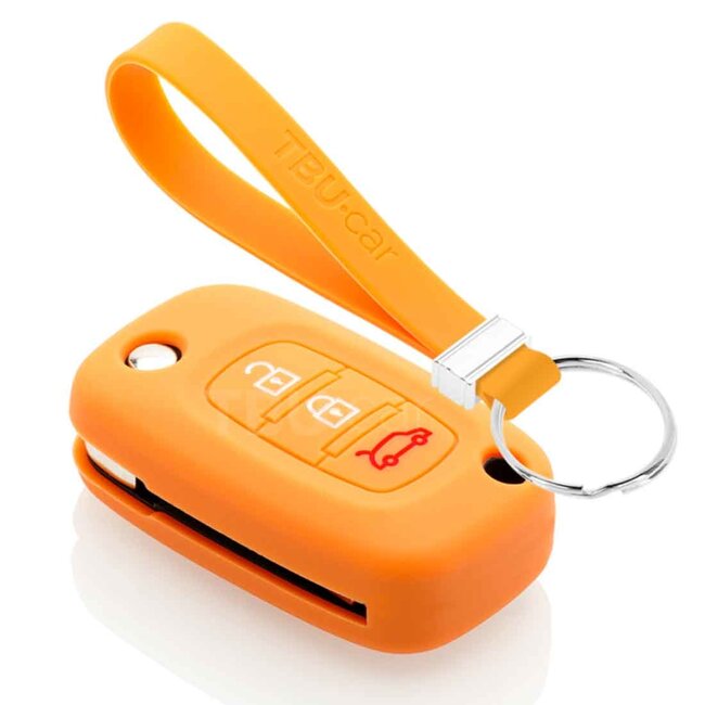 Capa para chave do carro compatível com Smart - Capa Protetora de Chave Remota de Silicone - Tampa Remota FOB - Laranja