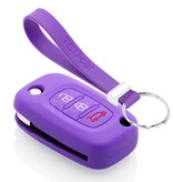 TBU car TBU car Autoschlüssel Hülle kompatibel mit Smart 3 Tasten - Schutzhülle aus Silikon - Auto Schlüsselhülle Cover in Violett