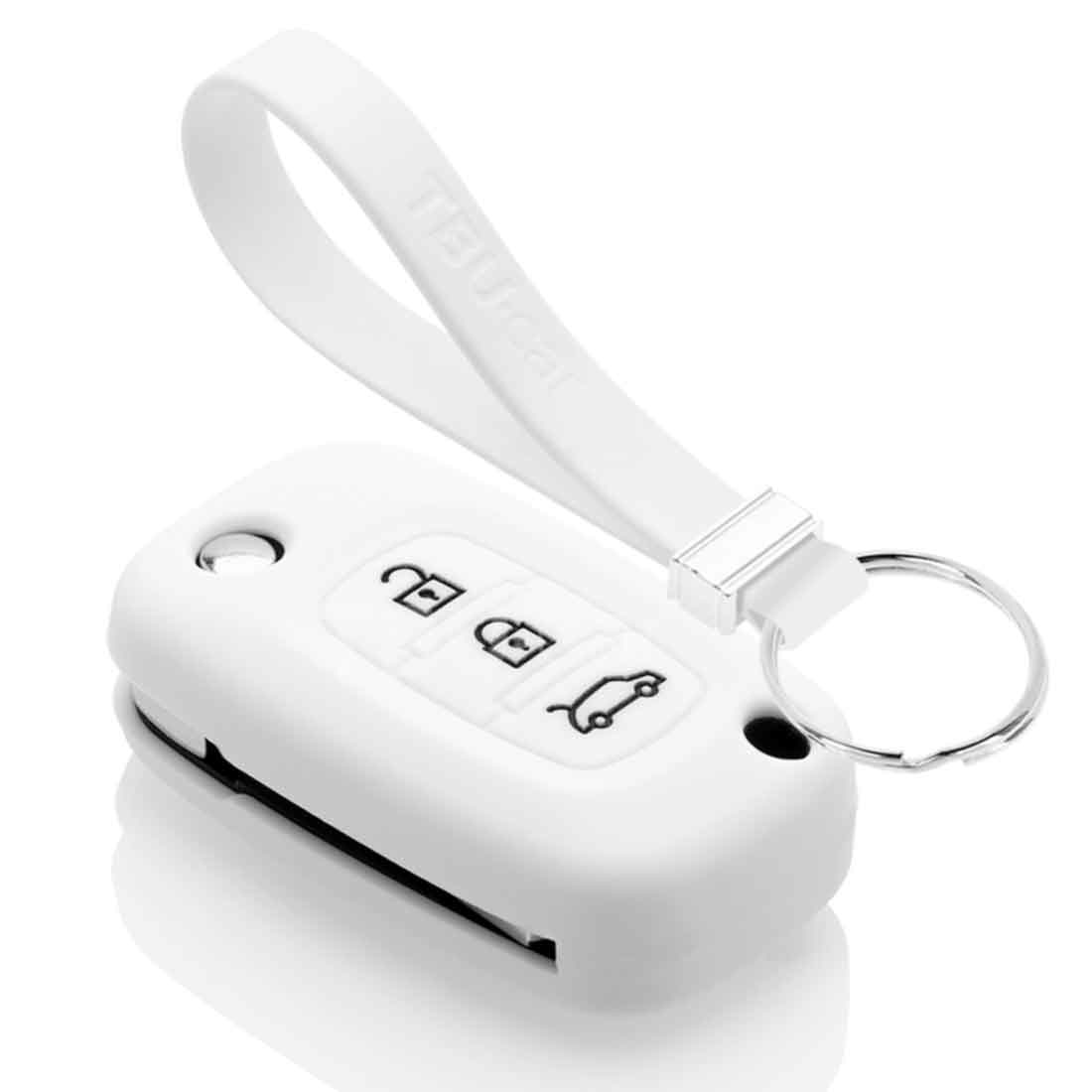 TBU car TBU car Autoschlüssel Hülle kompatibel mit Smart 3 Tasten - Schutzhülle aus Silikon - Auto Schlüsselhülle Cover in Weiß