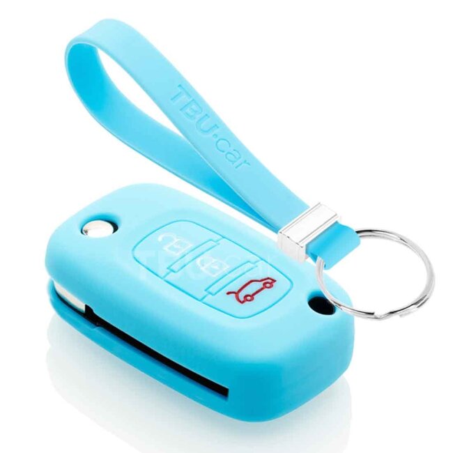 Capa para chave do carro compatível com Smart - Capa Protetora de Chave Remota de Silicone - Tampa Remota FOB - Azul claro
