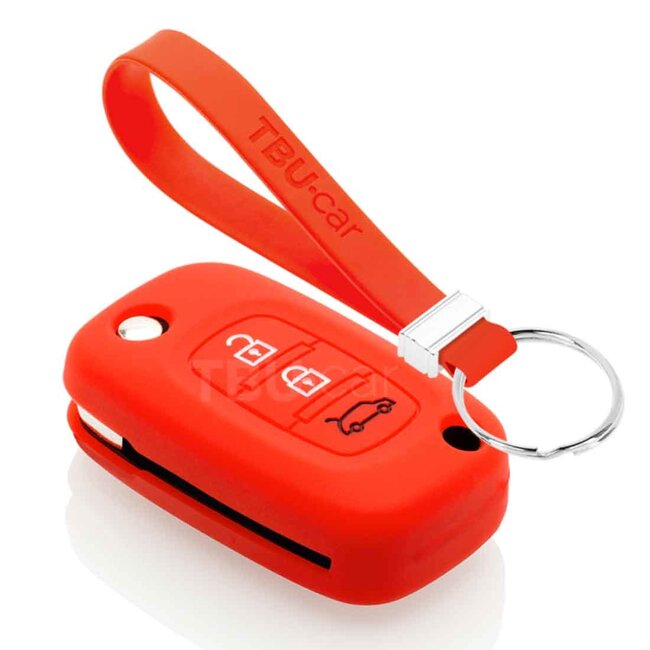 Capa para chave do carro compatível com Smart - Capa Protetora de Chave Remota de Silicone - Tampa Remota FOB - Vermelho