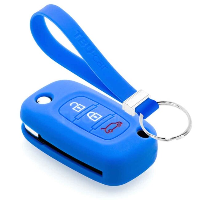 Capa para chave do carro compatível com Smart - Capa Protetora de Chave Remota de Silicone - Tampa Remota FOB - Azul