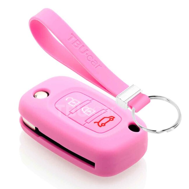 Capa para chave do carro compatível com Smart - Capa Protetora de Chave Remota de Silicone - Tampa Remota FOB - Rosa