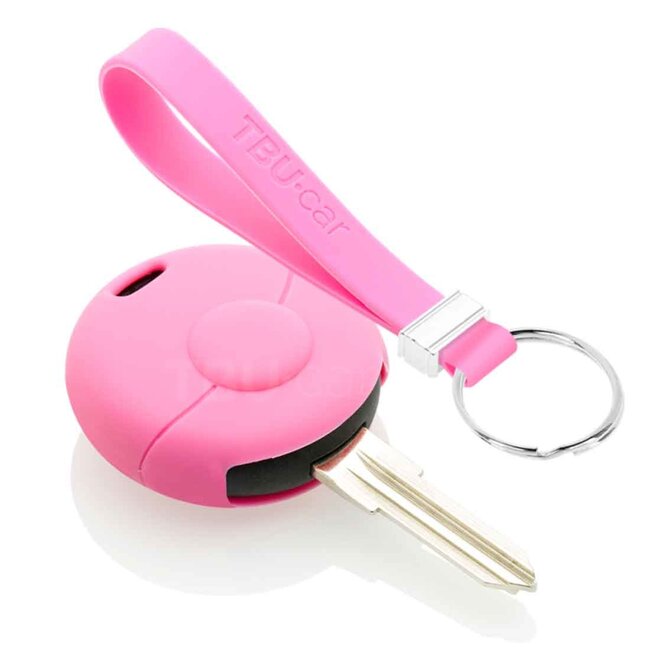 Capa para chave do carro compatível com Smart - Capa Protetora de Chave Remota de Silicone - Tampa Remota FOB - Rosa