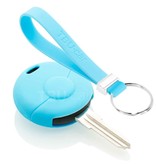 TBU car TBU car Autoschlüssel Hülle kompatibel mit Smart 1 Taste - Schutzhülle aus Silikon - Auto Schlüsselhülle Cover in Hellblau