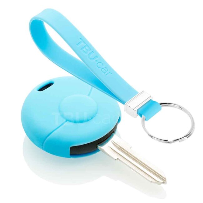 Capa para chave do carro compatível com Smart - Capa Protetora de Chave Remota de Silicone - Tampa Remota FOB - Azul claro