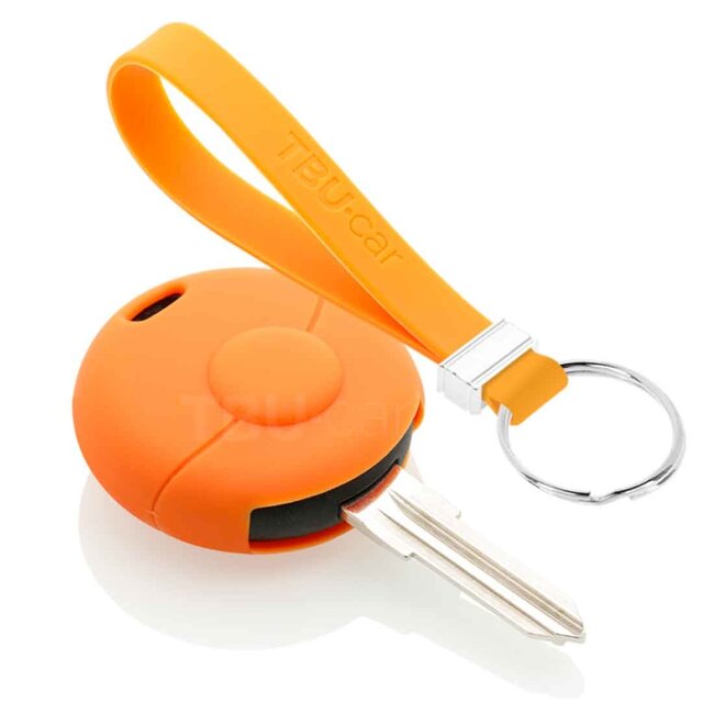 Capa para chave do carro compatível com Smart - Capa Protetora de Chave Remota de Silicone - Tampa Remota FOB - Laranja