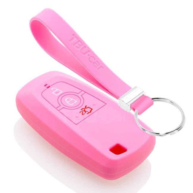 Capa para chave do carro compatível com Ford - Capa Protetora de Chave Remota de Silicone - Tampa Remota FOB - Rosa