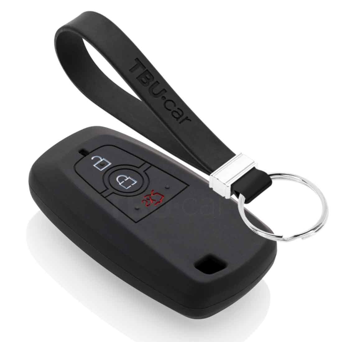 TBU car TBU car Car key cover compatible with Ford - Silicone Protective Remote Key Shell - FOB Case Cover - Black