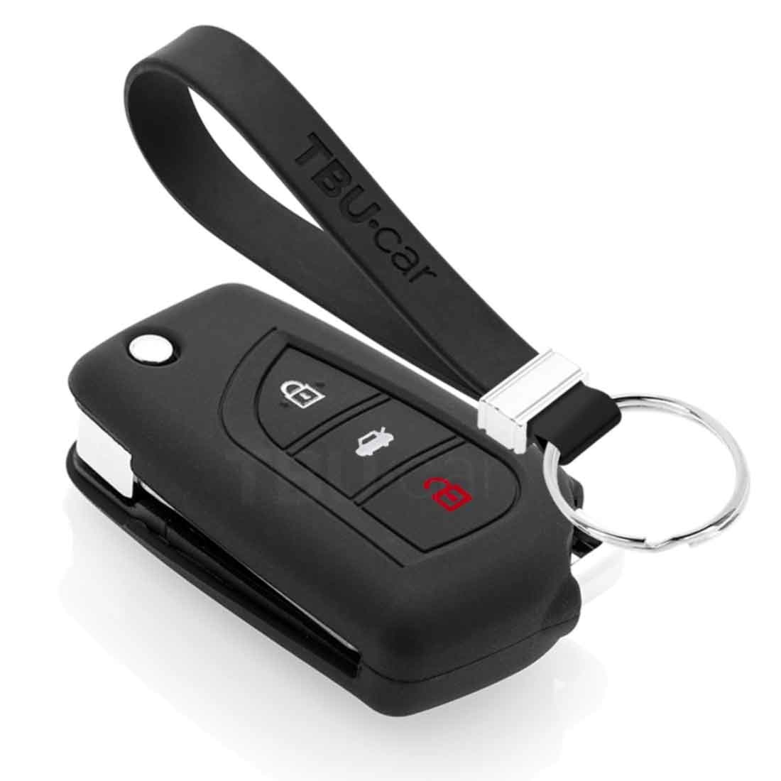 TBU car TBU car Car key cover compatible with Toyota - Silicone Protective Remote Key Shell - FOB Case Cover - Black