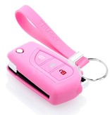 TBU car TBU car Housse de Protection clé compatible avec Peugeot - Coque Cover Housse étui en Silicone - Rose