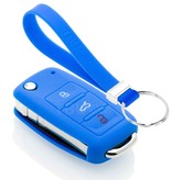 TBU car TBU car Autoschlüssel Hülle kompatibel mit VW 3 Tasten - Schutzhülle aus Silikon - Auto Schlüsselhülle Cover in Blau