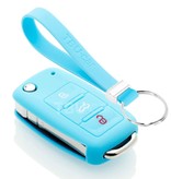 TBU car TBU car Car key cover compatible with VW - Silicone Protective Remote Key Shell - FOB Case Cover - Light Blue