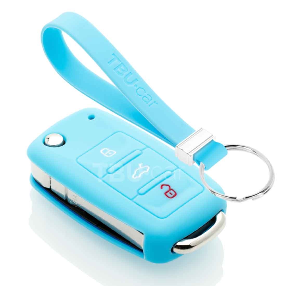 TBU car TBU car Car key cover compatible with VW - Silicone Protective Remote Key Shell - FOB Case Cover - Light Blue