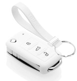 TBU car TBU car Funda Carcasa llave compatible con VW - Funda de Silicona - Cover de Llave Coche - Blanco