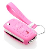 TBU car TBU car Funda Carcasa llave compatible con VW - Funda de Silicona - Cover de Llave Coche - Rosa