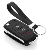 TBU car TBU car Autoschlüssel Hülle kompatibel mit Skoda 3 Tasten - Schutzhülle aus Silikon - Auto Schlüsselhülle Cover in Schwarz