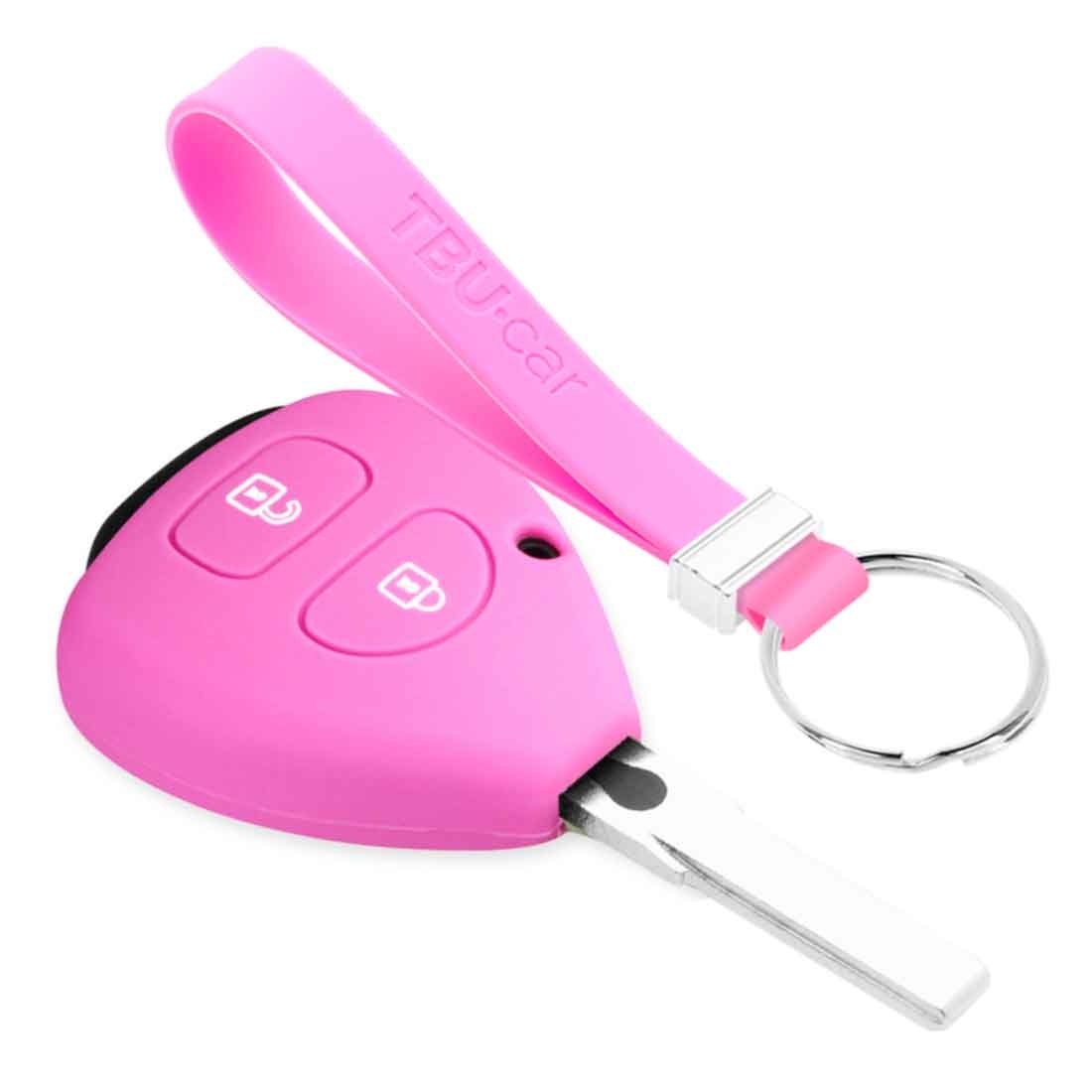 TBU car TBU car Car key cover compatible with Toyota - Silicone Protective Remote Key Shell - FOB Case Cover - Pink