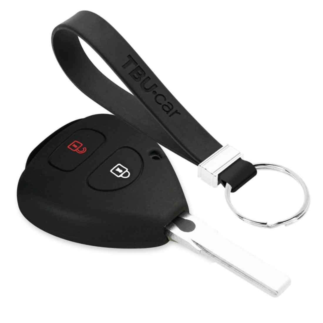 TBU car TBU car Autoschlüssel Hülle kompatibel mit Toyota 2 Tasten - Schutzhülle aus Silikon - Auto Schlüsselhülle Cover in Schwarz