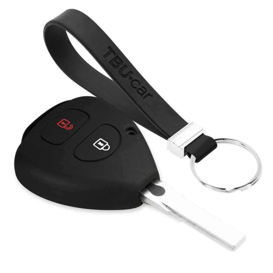 TBU car TBU car Car key cover compatible with Toyota - Silicone Protective Remote Key Shell - FOB Case Cover - Black