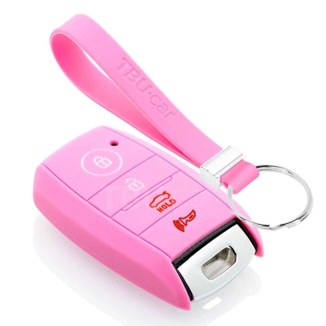 Capa para chave do carro compatível com Hyundai - Capa Protetora de Chave Remota de Silicone - Tampa Remota FOB - Rosa