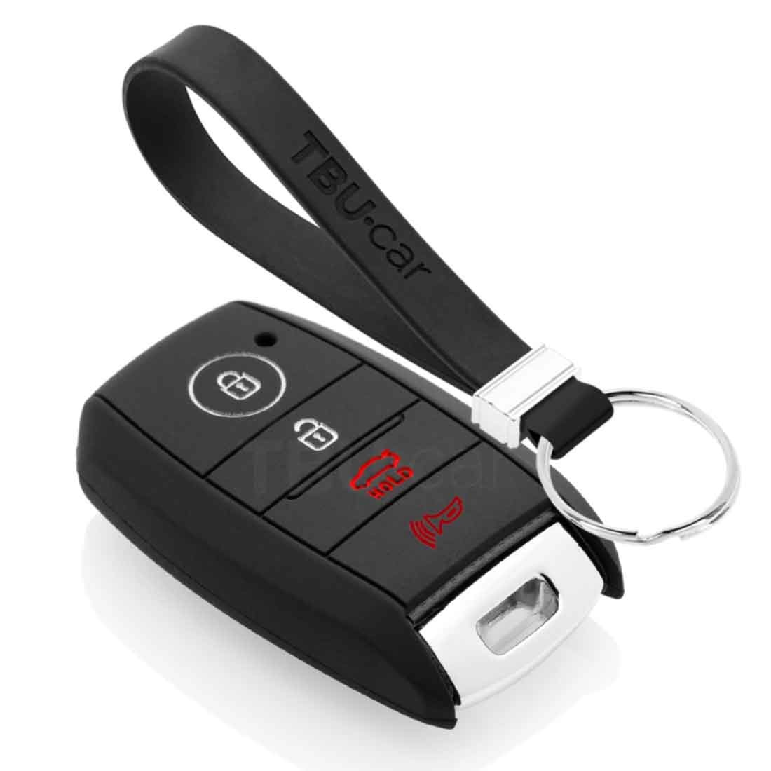 TBU car TBU car Autoschlüssel Hülle kompatibel mit Kia 4 Tasten (Keyless Entry) - Schutzhülle aus Silikon - Auto Schlüsselhülle Cover in Schwarz