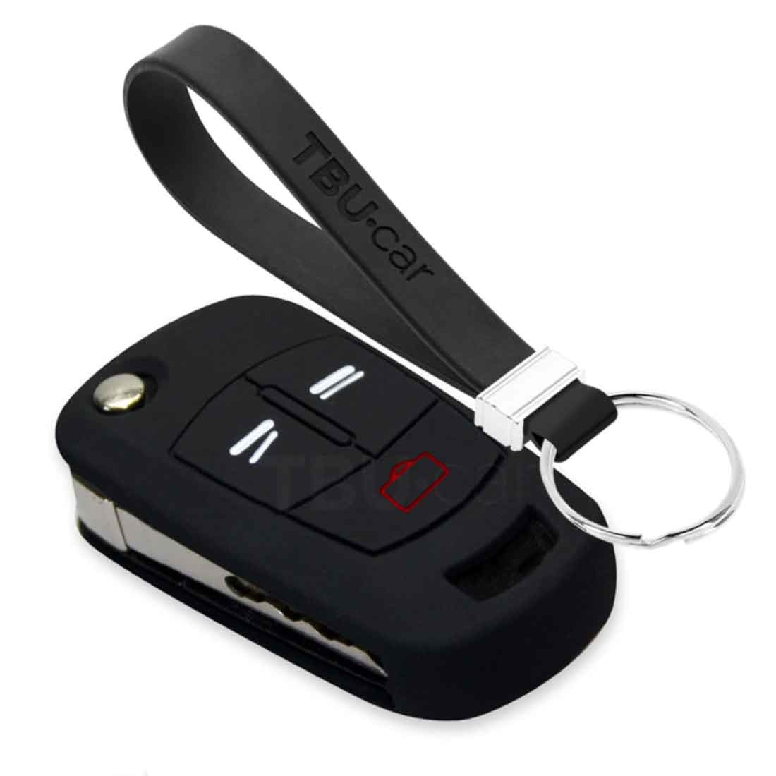 TBU car TBU car Autoschlüssel Hülle kompatibel mit Opel 3 Tasten - Schutzhülle aus Silikon - Auto Schlüsselhülle Cover in Schwarz