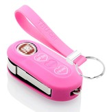 TBU car Fiat Capa Silicone Chave do carro - Capa protetora - Tampa remota FOB - Rosa (Hearts)