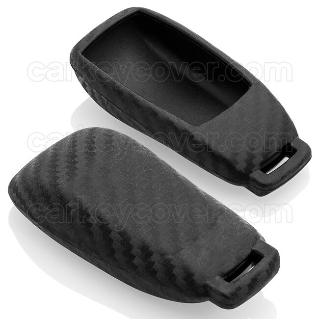 TBU car Housse de Protection clé compatible avec Mercedes - Coque Cover Housse étui en Silicone - Carbon