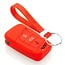 Car key cover compatible with Skoda - Silicone Protective Remote Key Shell - FOB Case Cover - Red