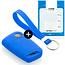 Car key cover compatible with Skoda - Silicone Protective Remote Key Shell - FOB Case Cover - Blue