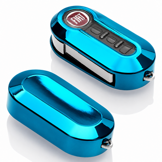 TBU car® Fiat Cover chiavi - Blu Cromo argento