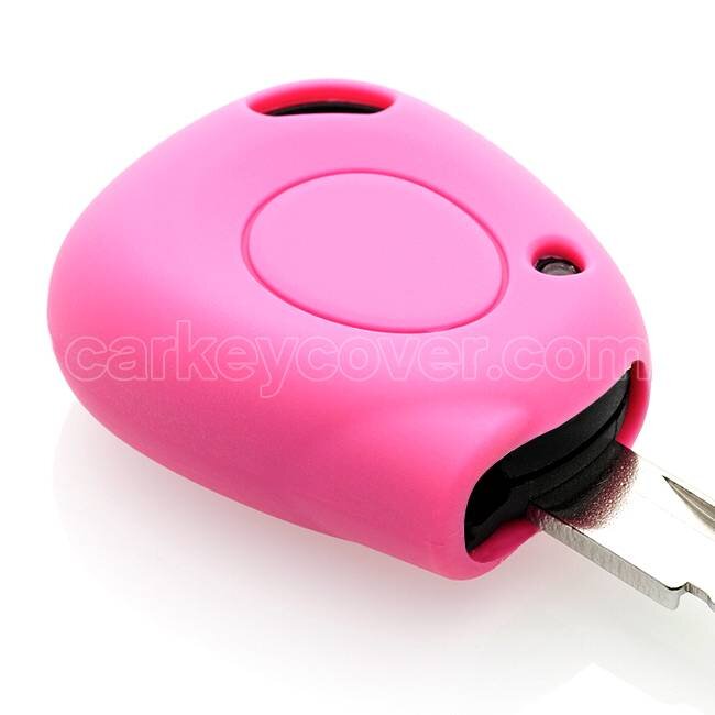 Car key cover compatible with Renault - Silicone Protective Remote Key Shell - FOB Case Cover - Pink