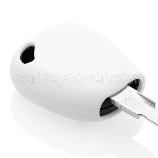 Housse de Protection clé compatible avec Renault - Coque Cover Housse étui en Silicone - Blanc