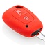 Capa para chave do carro compatível com Renault - Capa Protetora de Chave Remota de Silicone - Tampa Remota FOB - Vermelho