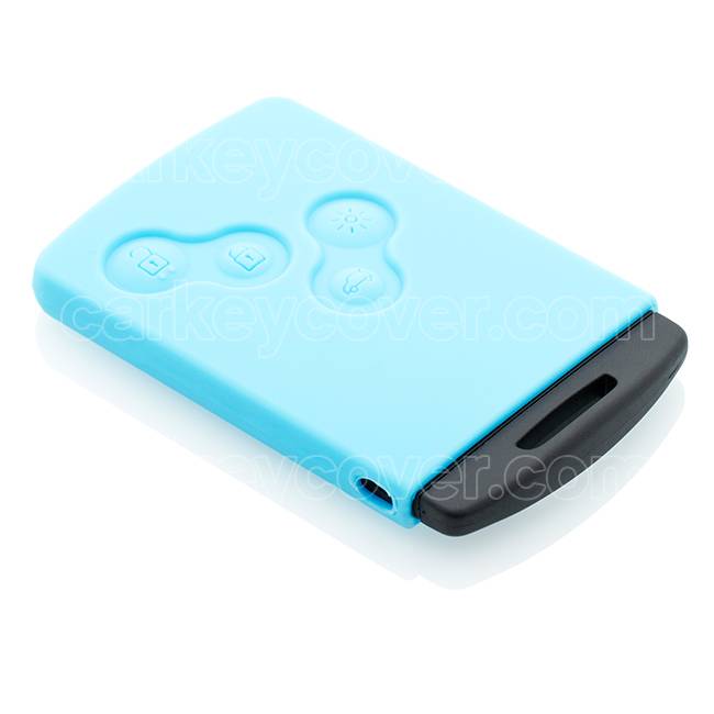 TBU car TBU car Car key cover compatible with Renault - Silicone Protective Remote Key Shell - FOB Case Cover - Light Blue